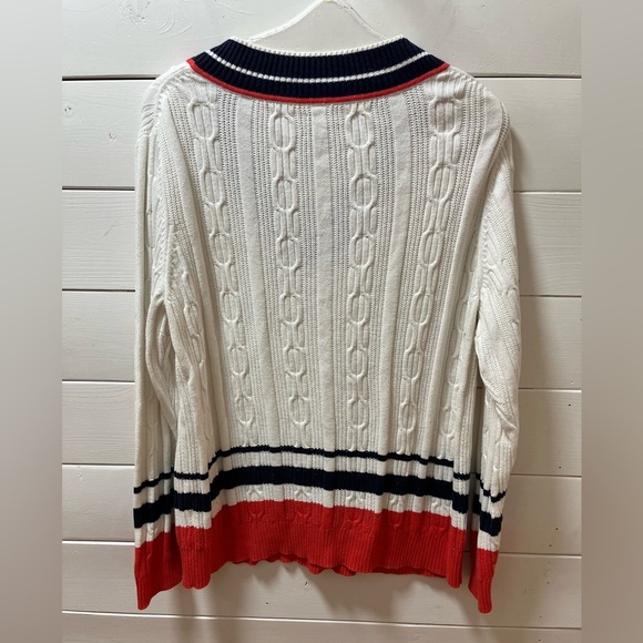 TOMMY HILFIGER Off-White Cable Knit Sweater XXL - Picture 5 of 8